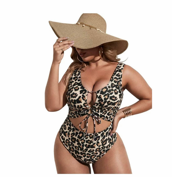 Leopard print Jolly plus size swimsuit