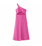 Pink Hollow Out Cute Dress