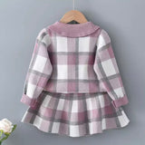 Pink Square Dress Set for Girls
