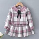 Pink Square Dress Set for Girls