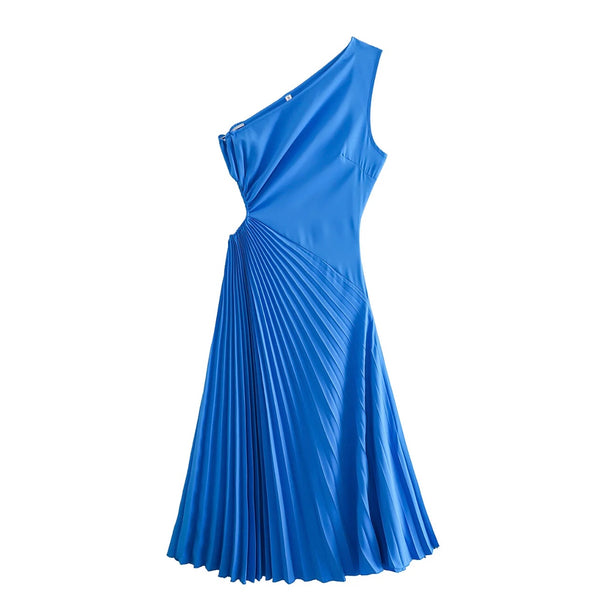 Ella Side Open Elegant Pleated Dress for women