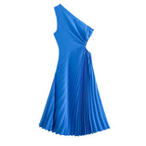 Ella Side Open Elegant Pleated Dress for women