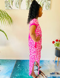 Donna Pink Leopard Dresss