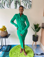 Mademoiselle Warm Buttoned Knit Dress