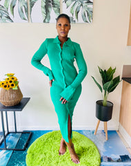 Mademoiselle Warm Buttoned Knit Dress