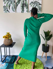 Mademoiselle Warm Buttoned Knit Dress