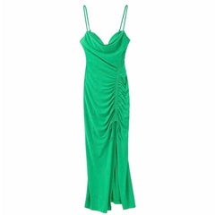 Kathy Drawstring Slit Dress