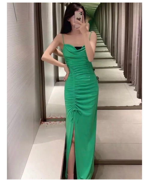 Kathy Drawsting & Slit Dress