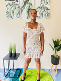 Multi Sleeve Off Floral Dress