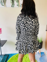 Mini Roar Black White Animal Print dress