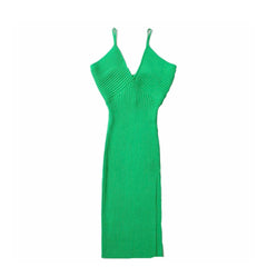 Colorway Ribbed Side Slit Dress for Women
