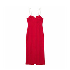 Colour Me Red Slit Dress