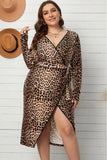 Kono Leopard Print Plus Size Dress