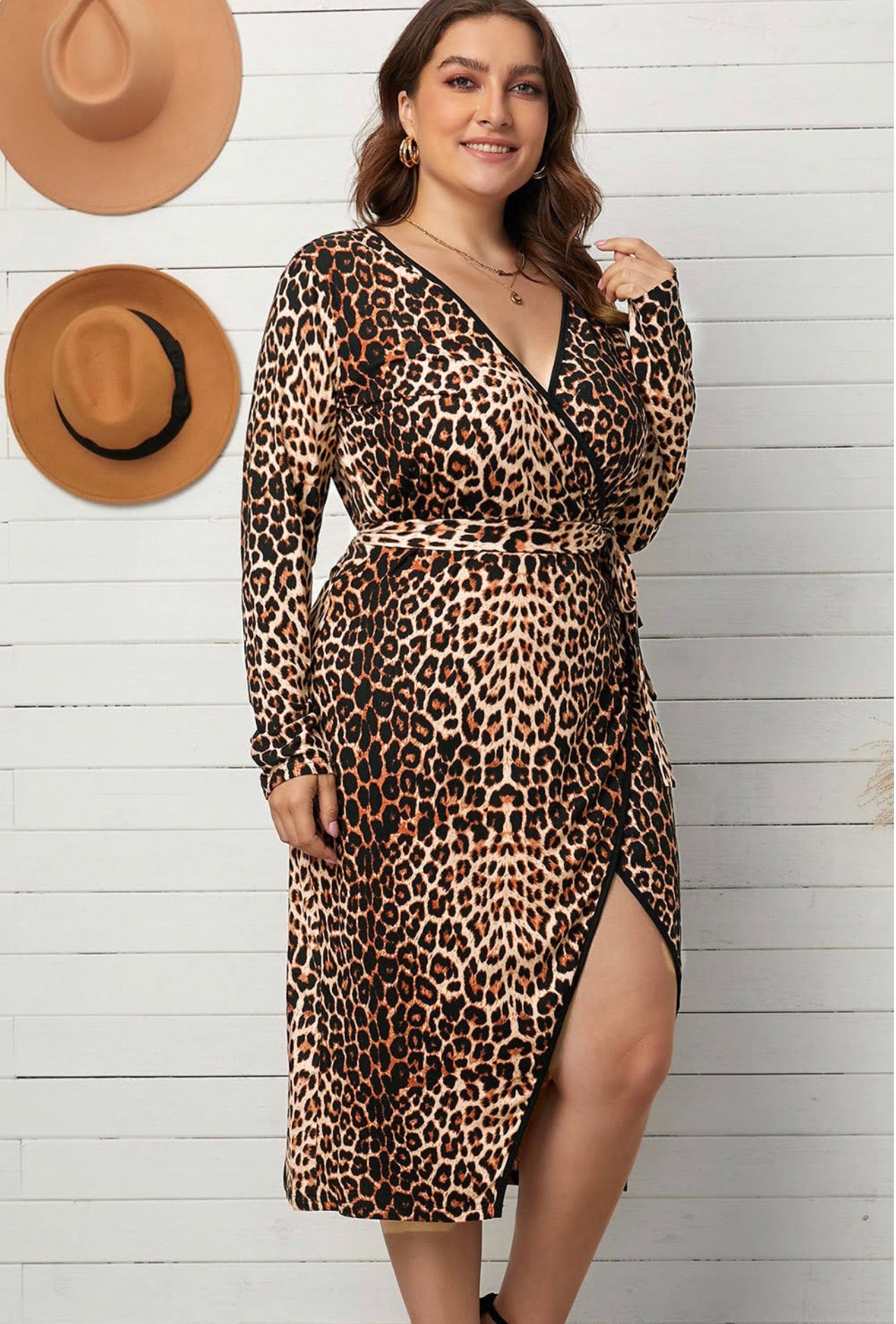 Kono Leopard Print Plus Size Dress