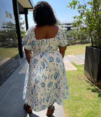 Madison Summer Floral Print Plus Size Dress for Women with Pockets