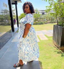 Madison Summer Floral Print Plus Size Dress for Women with Pockets