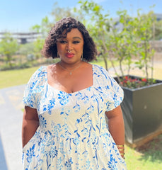 Madison Summer Floral Print Plus Size Dress for Women with Pockets