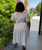 Polka Summer Tie Around Madie Plus Size Dress for Women