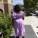 Lala Summer Frill Dot Plus Size Dress for Women with Pockets