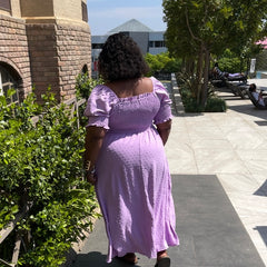 Lala Summer Frill Dot Plus Size Dress for Women with Pockets