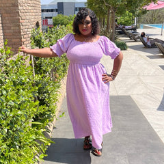 Lala Summer Frill Dot Plus Size Dress for Women with Pockets