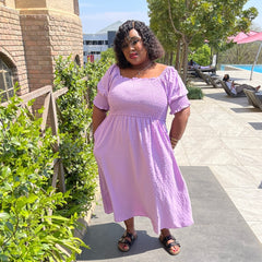 Lala Summer Frill Dot Plus Size Dress for Women with Pockets