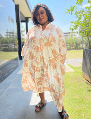 Tamara Summer Print Plus Size Gorgeous Dress with Pockets for women