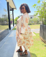 Tamara Summer Print Plus Size Gorgeous Dress with Pockets for women