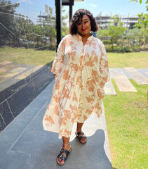 Tamara Summer Print Plus Size Gorgeous Dress with Pockets for women