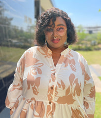 Tamara Summer Print Plus Size Gorgeous Dress with Pockets for women