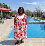 Roses Summer Floral Gorgeous Plus Size Dress for Women with Pockets