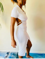 Elise Ribbed Sides Holes Winter Dress for Women