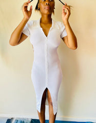 Elise Ribbed Sides Holes Winter Dress for Women