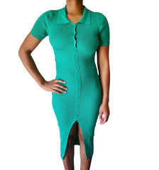 Elise Ribbed Sides Holes Winter Dress for Women