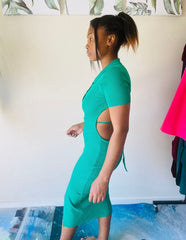 Elise Ribbed Sides Holes Winter Dress for Women