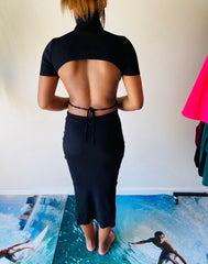 Elise Ribbed Sides Holes Winter Dress for Women