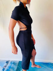 Elise Ribbed Sides Holes Winter Dress for Women