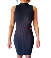 Elena Ribbed Open Sides Winter Dress for women