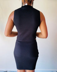 Elena Ribbed Open Sides Winter Dress for women