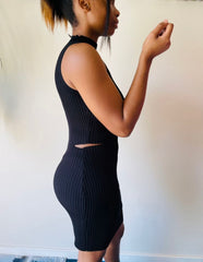 Elena Ribbed Open Sides Winter Dress for women