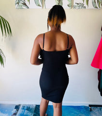 Edeana Ribbed Winter Dress with top ruffles for women