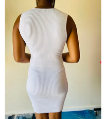 Emilia Ribbed Cross Lace Winter Dress for Women