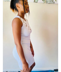 Emilia Ribbed Cross Lace Winter Dress for Women