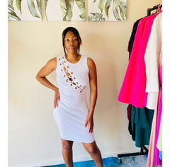 Emilia Ribbed Cross Lace Winter Dress for Women