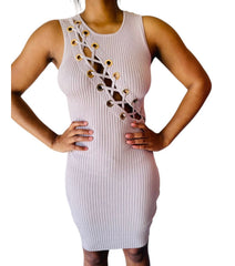 Emilia Ribbed Cross Lace Winter Dress for Women