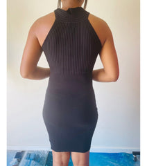 Eileen Front Notch Twist Ribbed Winter Dress for Women