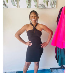 Eileen Front Notch Twist Ribbed Winter Dress for Women