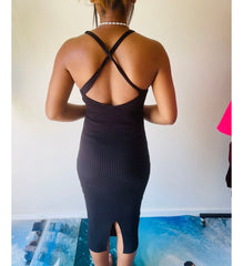 Erica Ribbed Front Pearly Winter Beautiful Dress for women