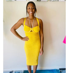 Erica Ribbed Front Pearly Winter Beautiful Dress for women