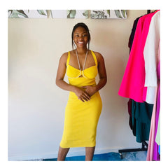 Erica Ribbed Front Pearly Winter Beautiful Dress for women